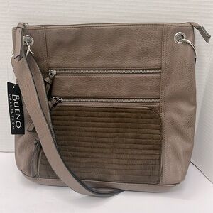 NWT Bueno Collection Faux Leather Shoulder or Crossbody Large Bag  - Color Brown